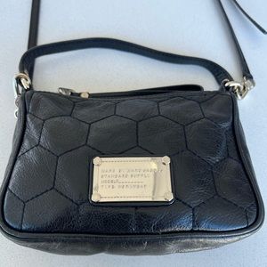 Marc by Marc Jacobs small quilted black crossbody purse with pebbled leather